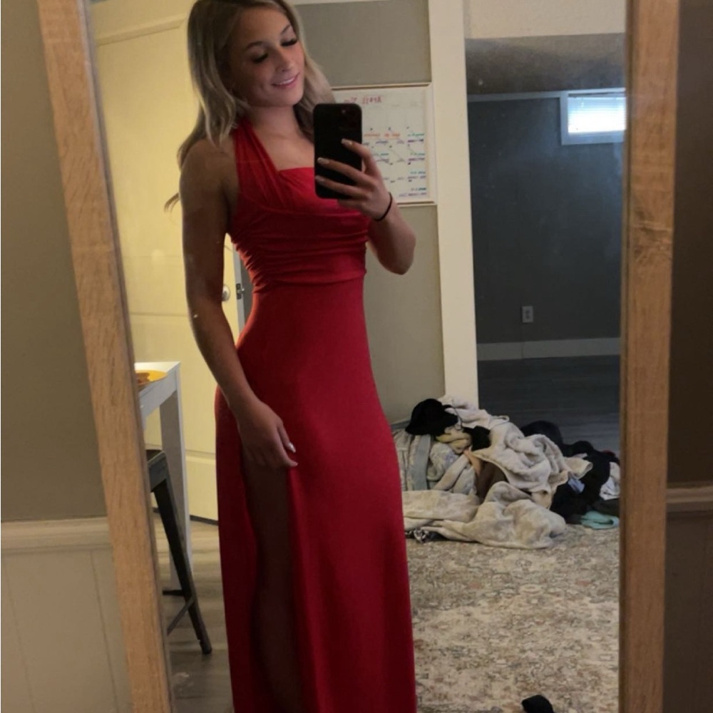 Lucy in the Sky Red Halter Sleeveless Gown